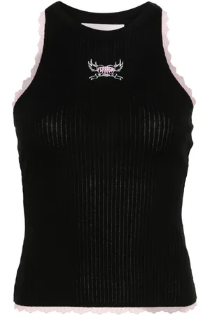 Chiara Ferragni Geripptes Tanktop mit Logo-Print