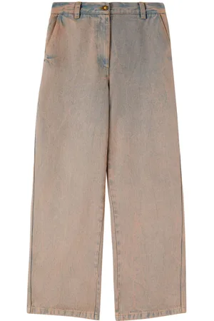 Palm Angels Weite Jeans mit Logo-Stickerei