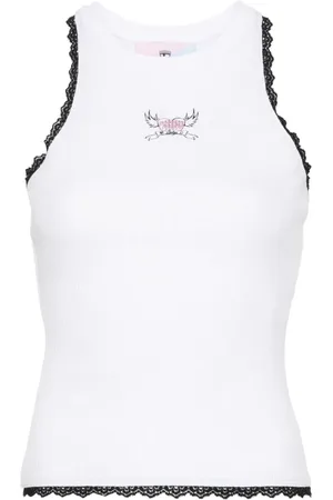 Chiara Ferragni Geripptes Tanktop mit Logo-Print