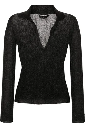 Tom Ford Gestricktes Poloshirt mit Metallic-Garn