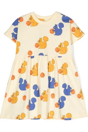 Mini Rodini Kleid mit Eichhörnchen-Print