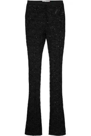 Alessandra Rich Semi-transparente Blumenspitzen-Leggings