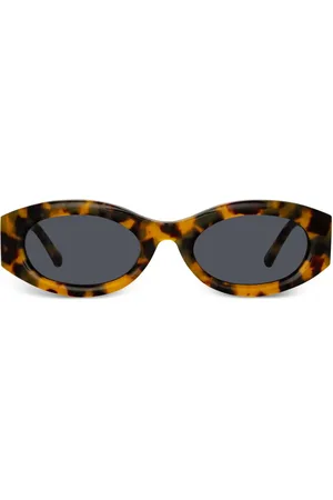 Linda Farrow Ovale Berta Sonnenbrille in Schildpattoptik