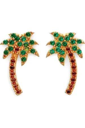 Palm Angels Kristallverzierte Ohrringe mit Palme