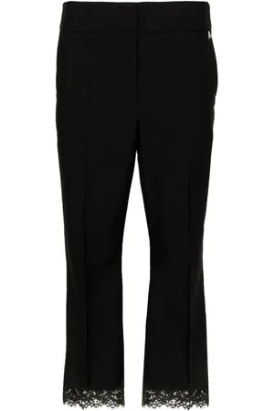 Twin-Set Cropped-Hose mit Spitzensaum