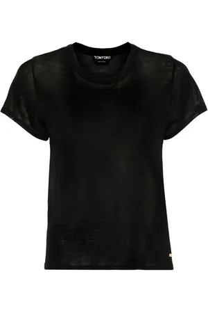 Tom Ford T-Shirt aus Seide mit Logo-Schild