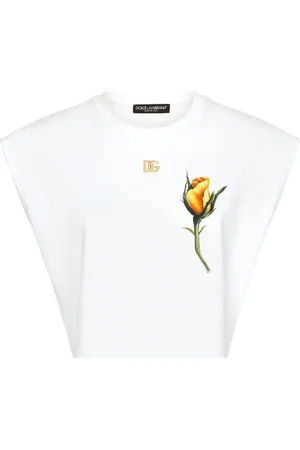 Dolce & Gabbana Cropped-Oberteil mit Rosenapplikation