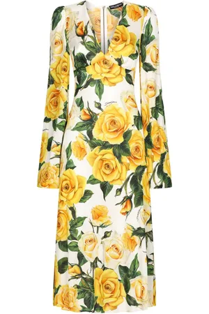 Dolce & Gabbana Midikleid mit Rosen-Print