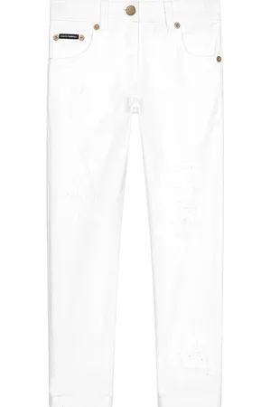 Dolce & Gabbana Slim-Fit-Jeans mit Logo-Schild