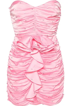 Ilkyaz Ozel Gerafftes Minikleid mit Kristallen