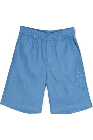 Trussardi Shorts aus Leinen mit Logo-Stickerei