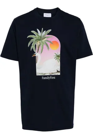 Family First T-Shirt mit Schwan-Print
