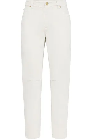 Brunello Cucinelli Halbhohe Tapered-Jeans