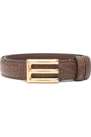 Etro Ledergürtel mit Paisley-Jacquard