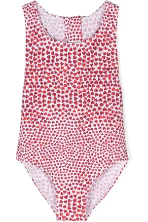 Stella McCartney Racerback-Badeanzug mit Herz-Print