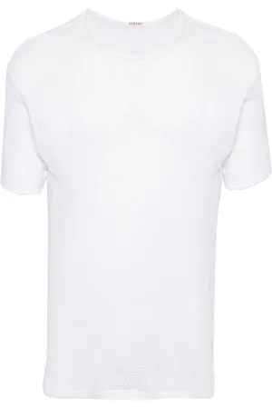 Fursac T-Shirt mit Lochstrickmuster