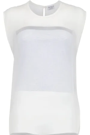 Brunello Cucinelli Semi-transparentes Oberteil