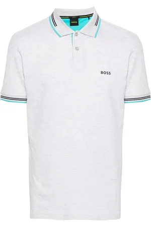 HUGO BOSS Meliertes Poloshirt mit gummiertem Logo
