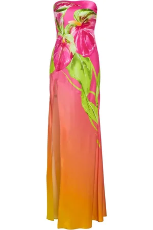 Retrofete Schulterfreies Aiyanna Maxikleid aus Seide