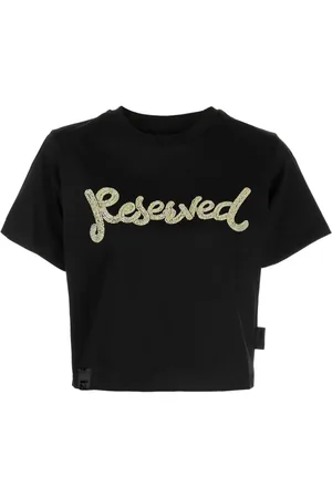 Izzue Reserved Cropped-T-Shirt mit Perlen