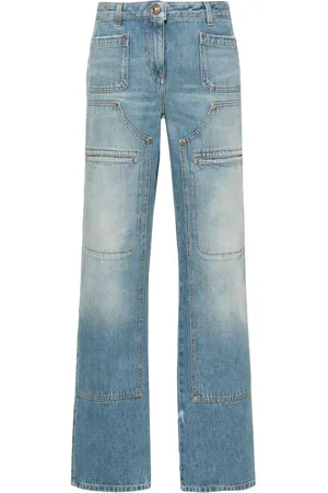 Palm Angels Straight-Leg-Jeans mit Einsatz am Knie