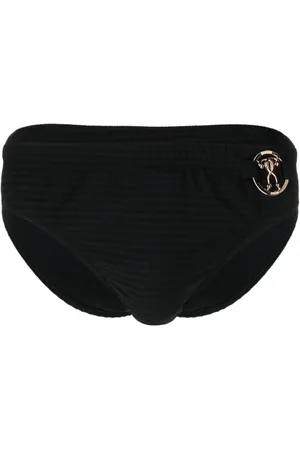 Moschino Gerippte Badehose mit Logo-Schild