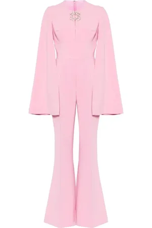 Elie saab Ausgestellter Jumpsuit mit Logo-Schild