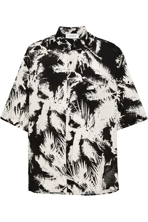 LANEUS Bowlinghemd mit abstraktem Print