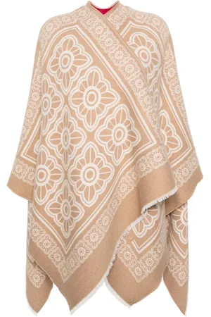 La DoubleJ Wendbarer Poncho mit Fliesen-Print
