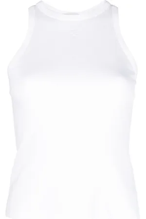 Sandro Geripptes Tanktop mit Logo-Stickerei