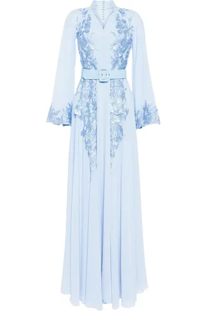 Saiid Kobeisy Kaftan mit Blumenstickerei und Perlen