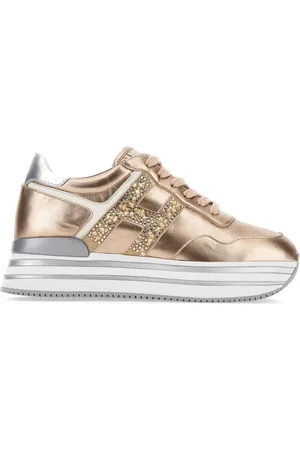 Hogan Midi Metallic-Sneakers mit Plateau