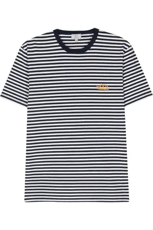 Woolrich Gestreiftes T-Shirt mit Logo-Print
