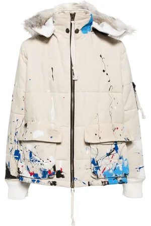 GREG LAUREN Daunenjacke mit Farbklecks-Print