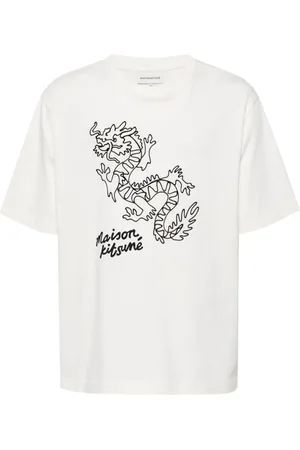 Maison Kitsuné T-Shirt mit Drachen-Print