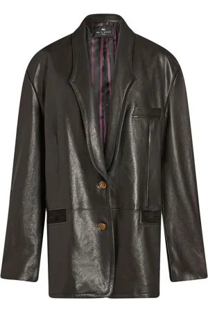 Etro Lederjacke mit Wildlederborten