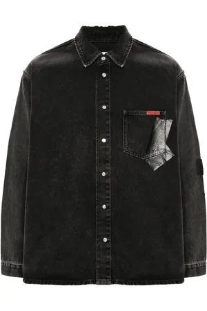 MARTINE ROSE Jeansjacke mit Besatzstreifen