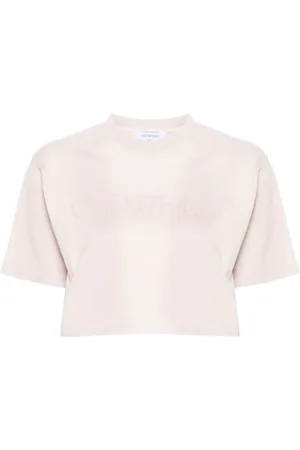 OFF-WHITE Cropped-T-Shirt mit gummiertem Logo