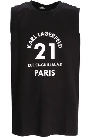 Karl Lagerfeld Tanktop mit 21 Rue St-Guillaume-Print