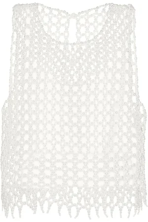 Maje Cropped-Oberteil mit Perlen