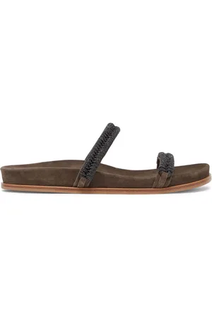 Brunello Cucinelli Wildleder-Sandalen mit Perlen