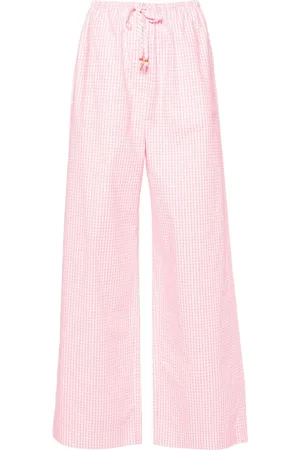 FORTE FORTE Weite Hose mit Vichy-Karo