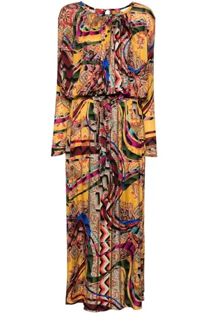 PIERRE-LOUIS MASCIA Seidenkleid mit abstraktem Print