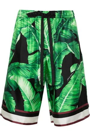 Dolce & Gabbana Seidenshorts mit Blatt-Print