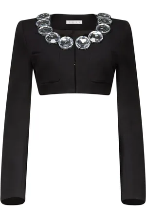 AREA Cropped-Jacke mit Kristallen