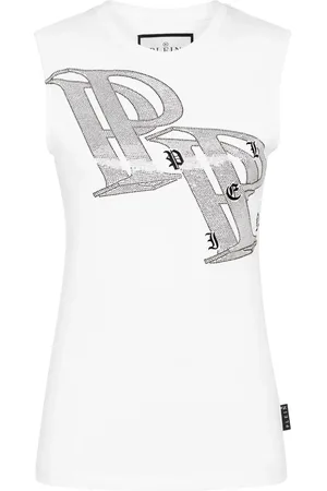Philipp Plein Tanktop mit kristallverziertem Logo-Print