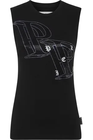 Philipp Plein Tanktop mit kristallverziertem Logo