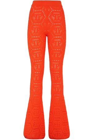 Philipp Plein Bootcut-Hose mit Monogramm-Intarsie