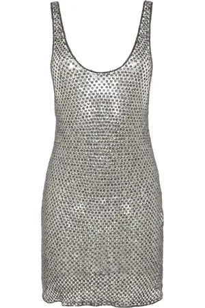 The Attico Mesh-Midikleid mit Pailletten