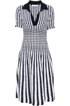 ANTONINO VALENTI Gestreiftes Seersucker-Midikleid